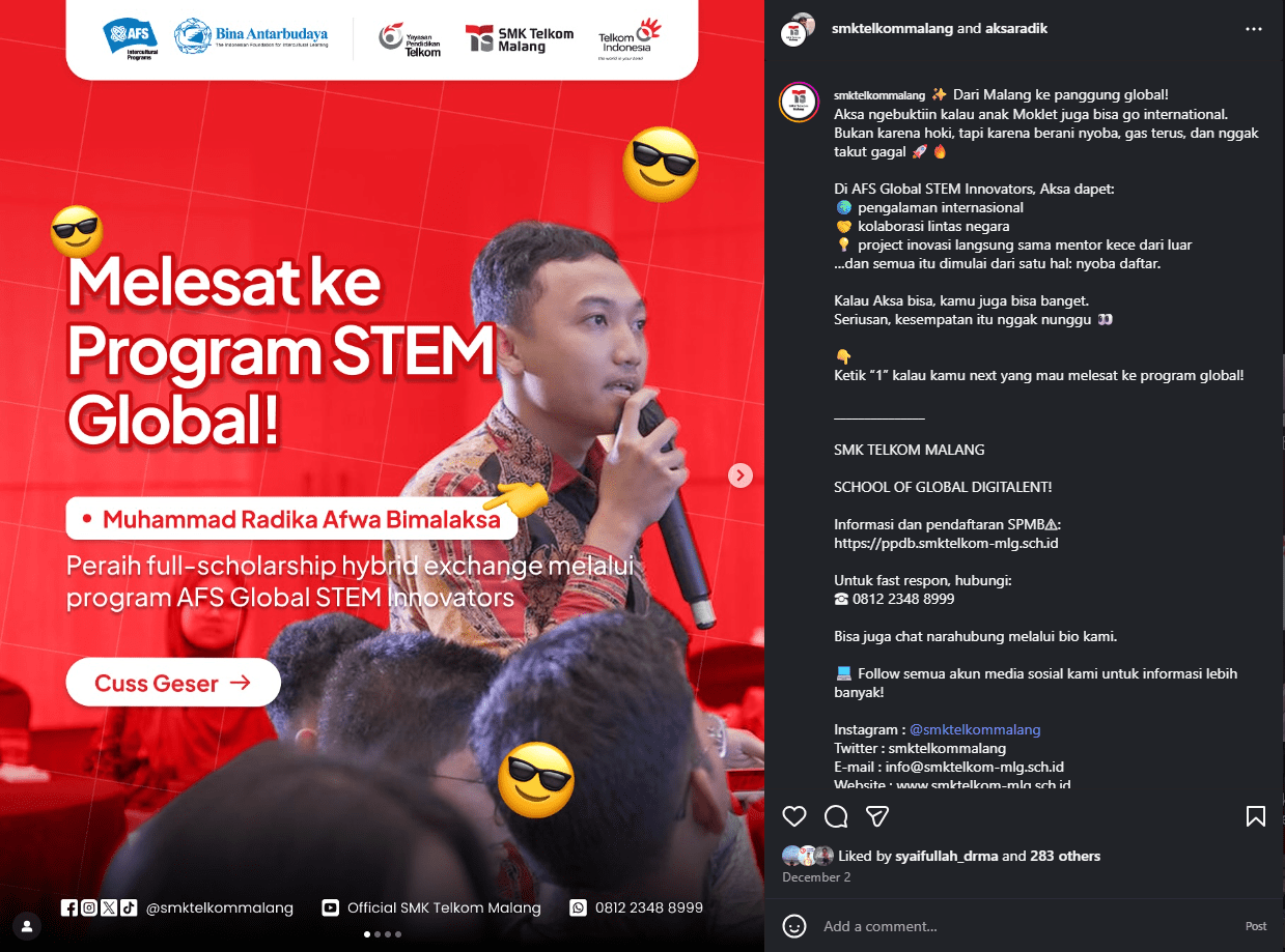 image-Youth Innovators is Real! Muhammad Radika Afwa Bimalaksa Bawa Semangat Moklet ke Panggung Global AFS STEM 2025